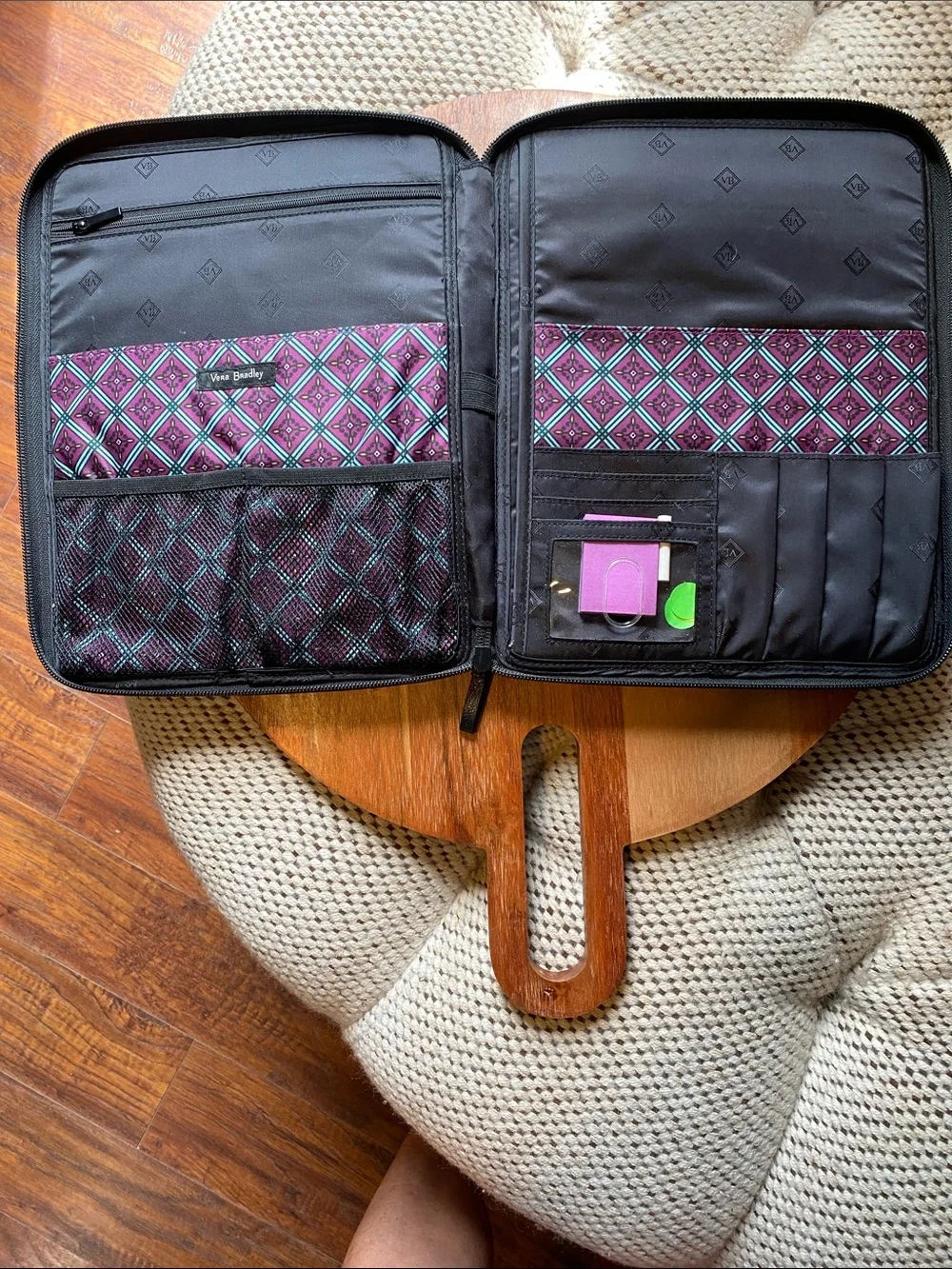 Vera Bradley Black Floral Quilted Laptop Sleeve
